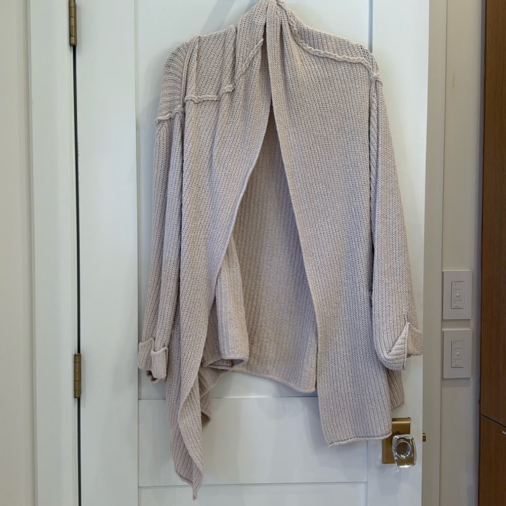 Free people cream knit cardigan